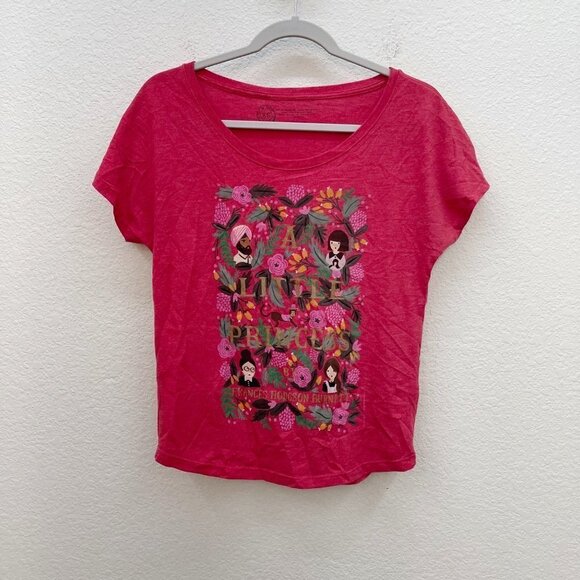 Out of Print Little Princess Frances Hodgson Burnett Red Tee Shirt Womens XS - Picture 1 of 5